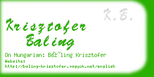 krisztofer baling business card